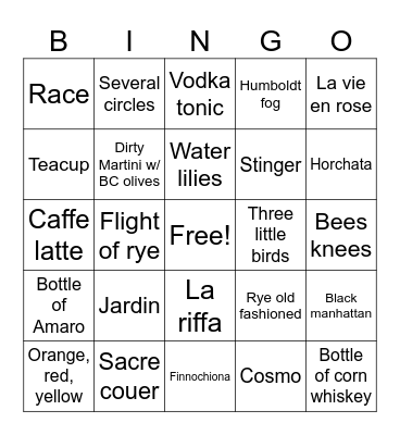 Sunday fun Bingo Card