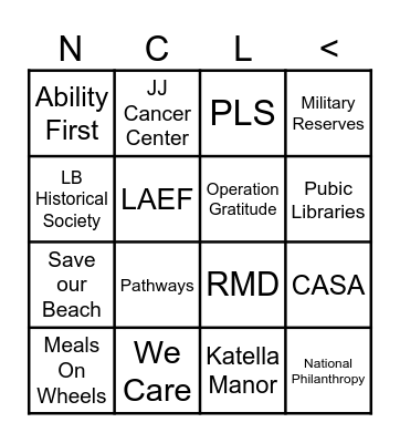 2024-2025 Universal Philanthropist Bingo Card
