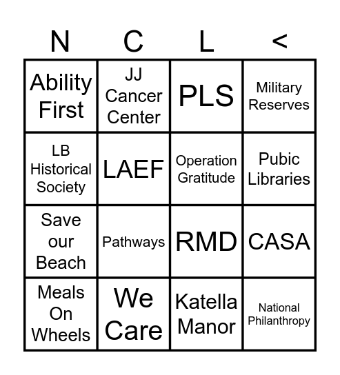 2024-2025 Universal Philanthropist Bingo Card