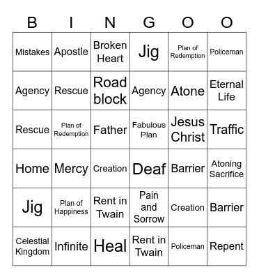 Elder Kearon Bingo Card