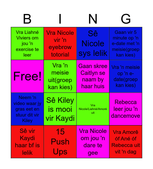 Pookies BINGO Card