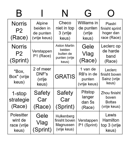 OOSTENRIJK BINGO 2024 Bingo Card