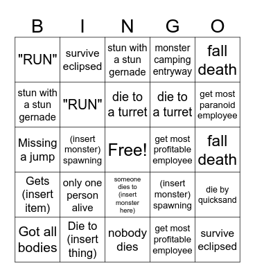 Sketchy Bingo Card
