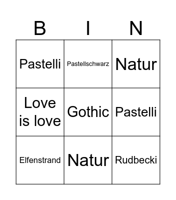 Kathleen Bingo Card