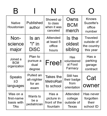 BSHEq Bingo Card