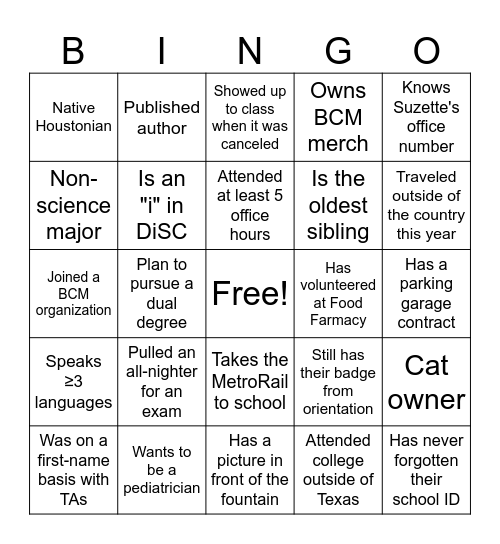 BSHEq Bingo Card