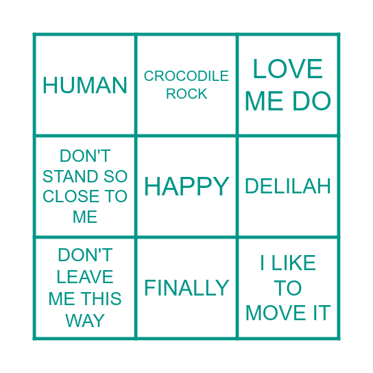 THE X-FACTOR Bingo Card