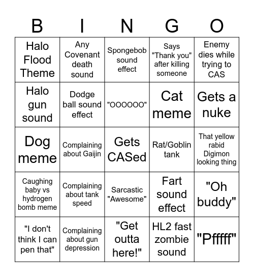 Spookston Bingo Card