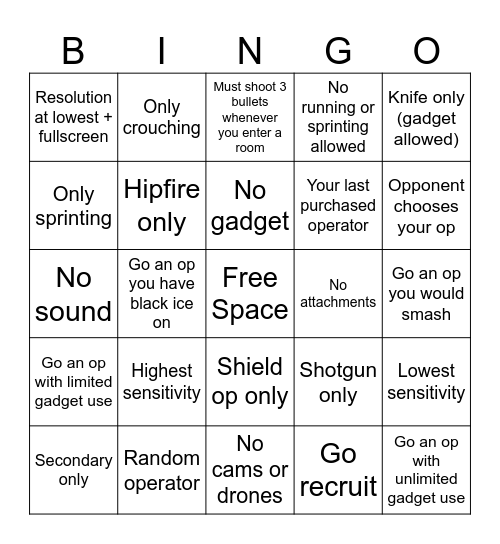 The Skibidi Siege Bingo Card