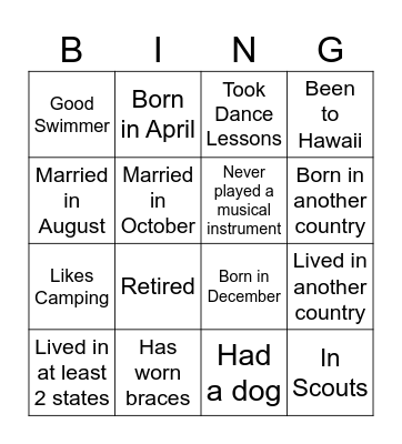 Someone who... Bingo Card