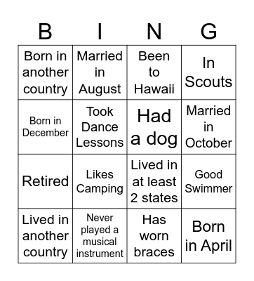 Someone who... Bingo Card