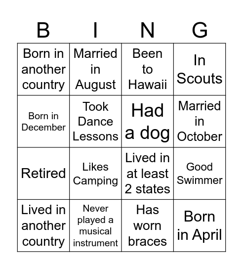 Someone who... Bingo Card