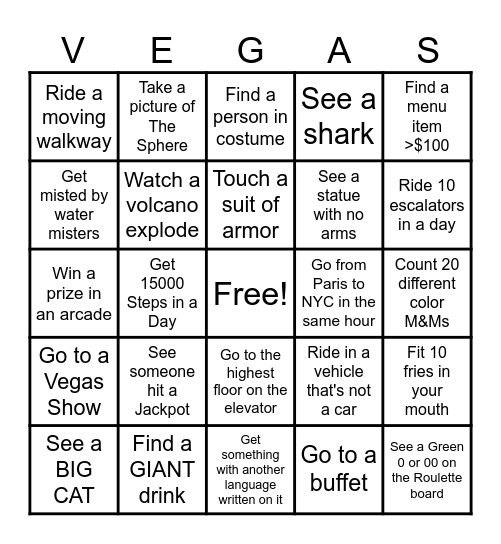 Henry's Las Vegas Bingo! Bingo Card