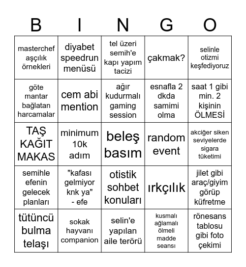 kutsal üçlü toplaşma bingo Card