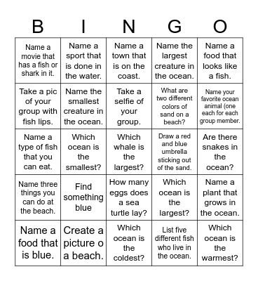 Bingo Fun Bingo Card