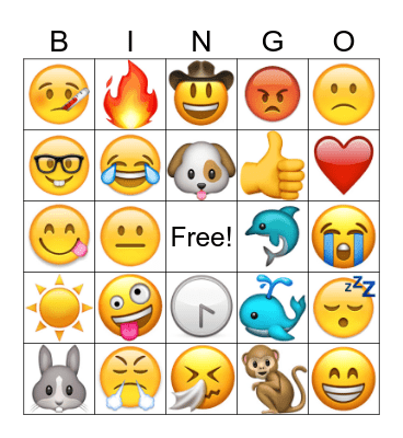 Emoji Bingo Card