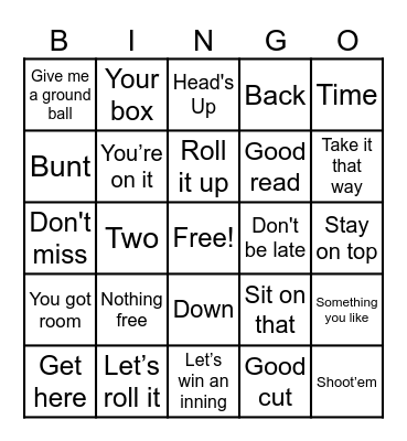 Cincy Legends Bingo Card