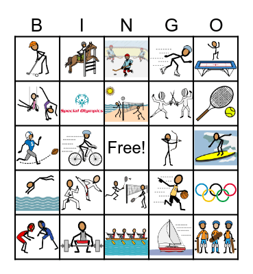 Olympics BINGO Card