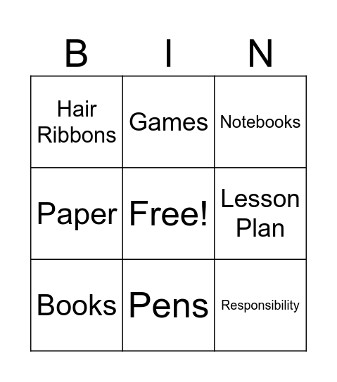 How do you prepare? Bingo Card