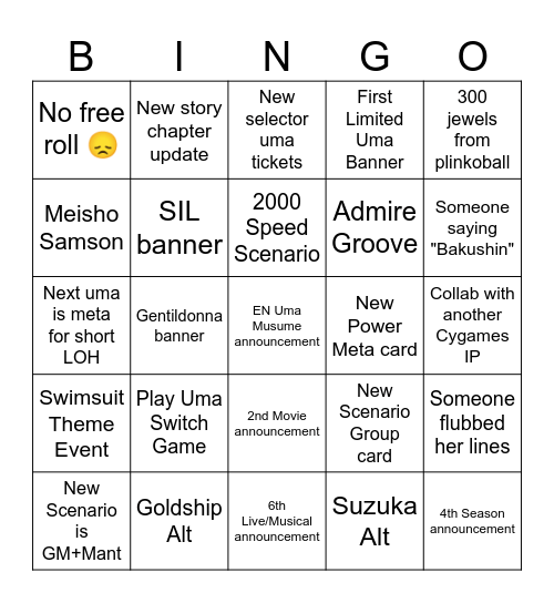 Pakalive Bingo Card