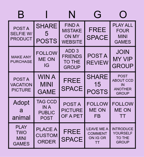 CCD JULY 2024 BINGO Card