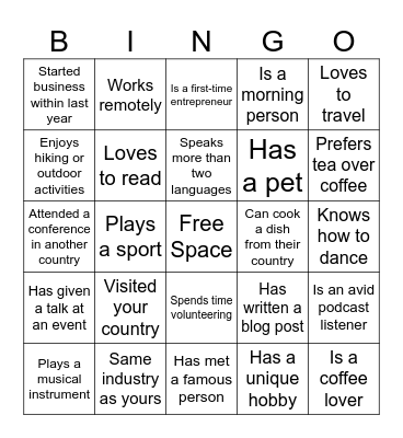 GROW BINGO Card