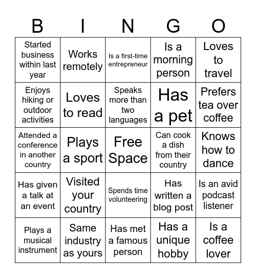 GROW BINGO Card