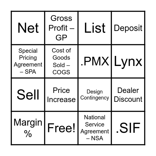 LINGO BINGO Card