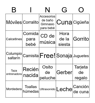 Annali Rose Baby Shower Bingo Card