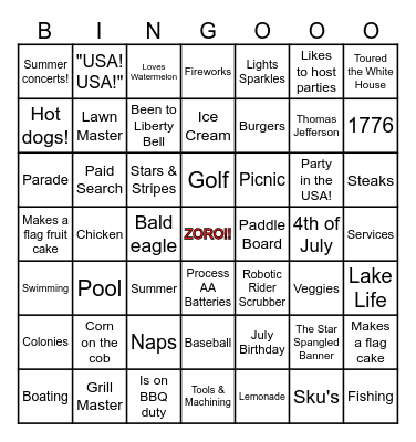 CM/BD Bingo! Bingo Card