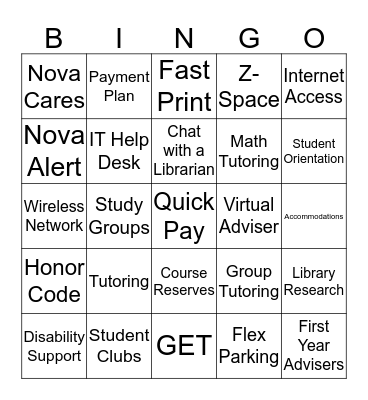 Academic Success Scavenger Hunt Bingo Card