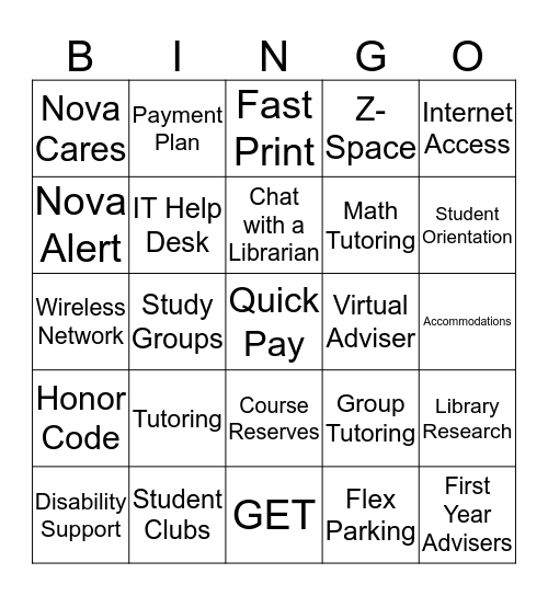 Academic Success Scavenger Hunt Bingo Card