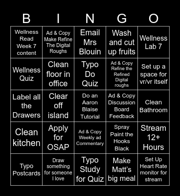 To Do List Bingo 2 Bingo Card