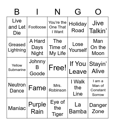 Movies Bingo Card