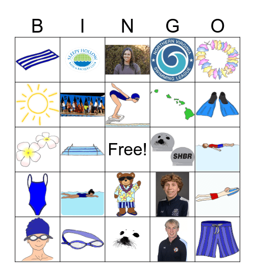 Swim Fast Seals Bingo Card