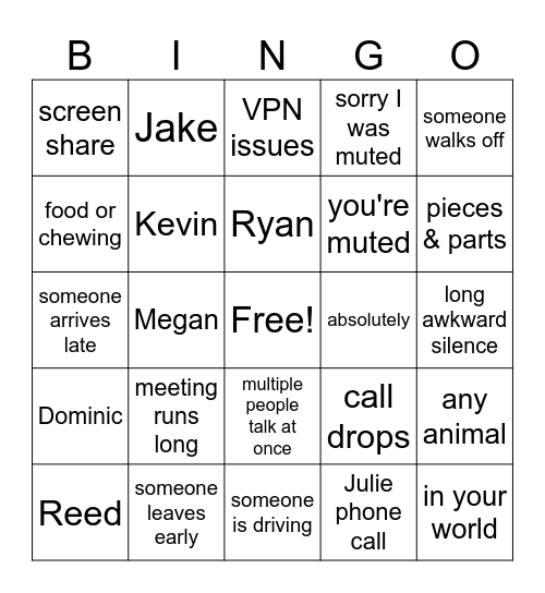 AdCo BinGo Card