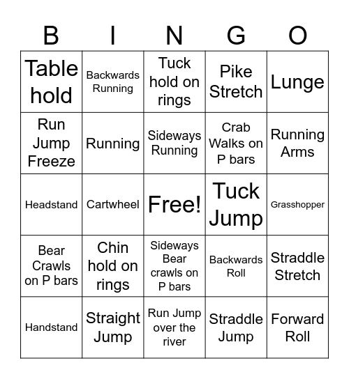 Boys Bingo Card