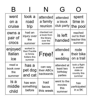 BTS Community Building Bingo Card