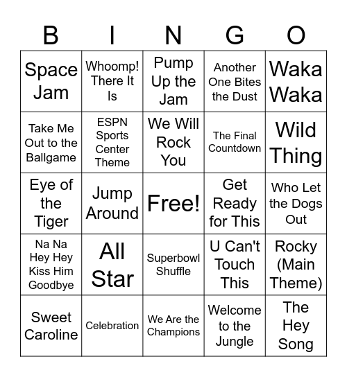 SINGO! Sports Edition Bingo Card