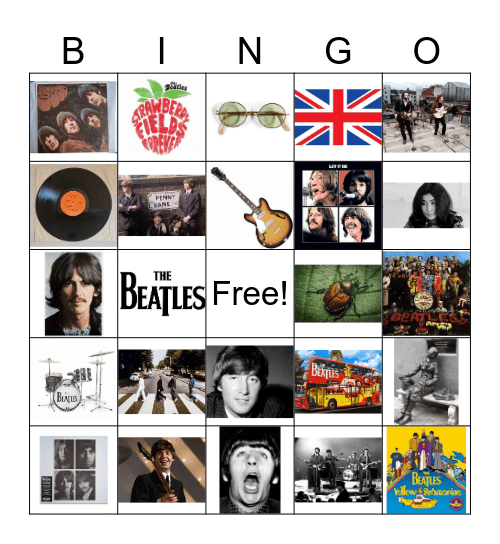 Beatles Bingo Card