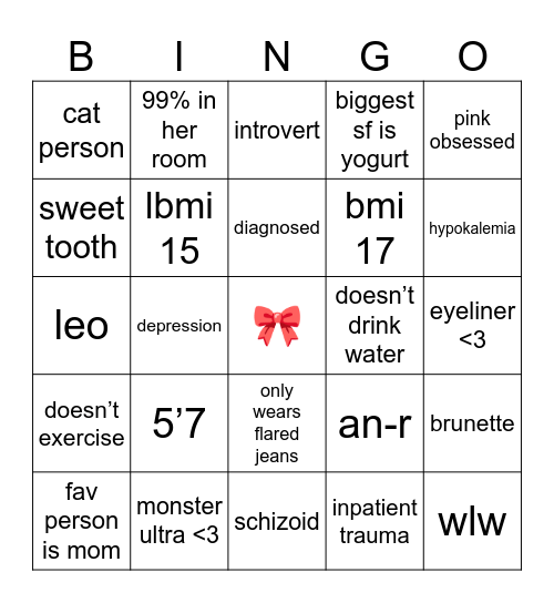 Nika Bingo Card