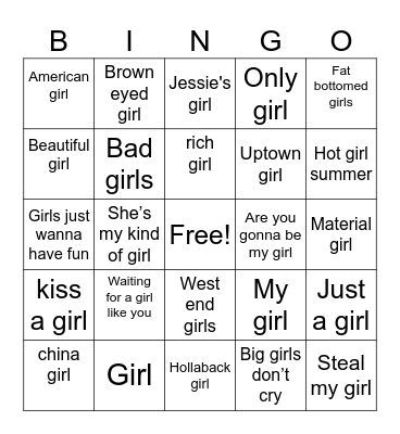 GIRLS' NIGHT Bingo Card