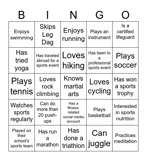 Human Bingo Card