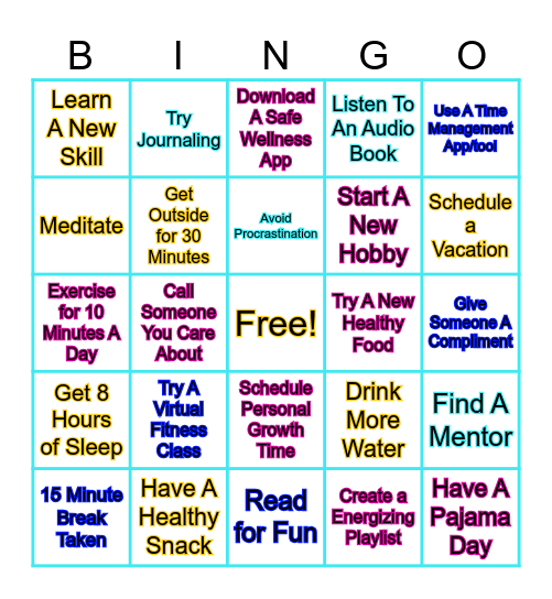 EMPOWER WELLNESS Bingo Card