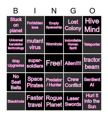 Space Trope Bingo Card