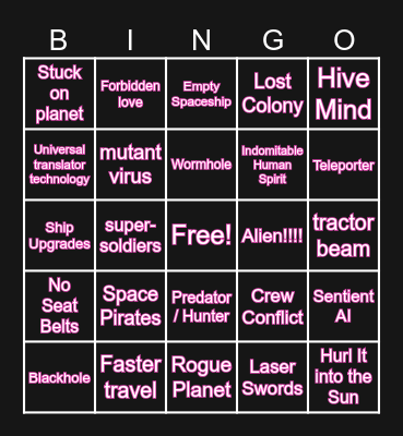 Space Trope Bingo Card