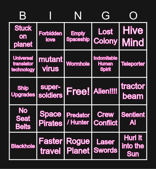 Space Trope Bingo Card