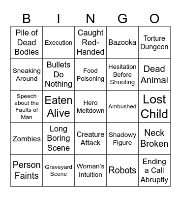 BingoFlix: It's Alive! Bingo Card