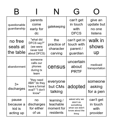 CM BINGO Card
