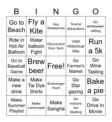 July 2024 All Hands Summer Bingo Card